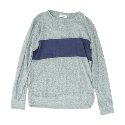 Gray Color Block Crewneck Sweater