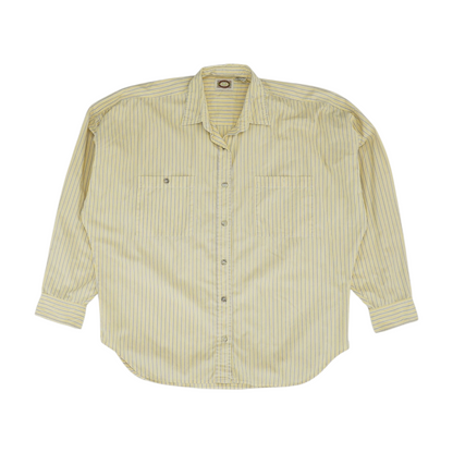 Vintage Yellow Striped Long Sleeve Button Down
