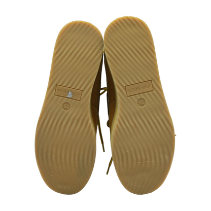 Tan Lace-Up Flats