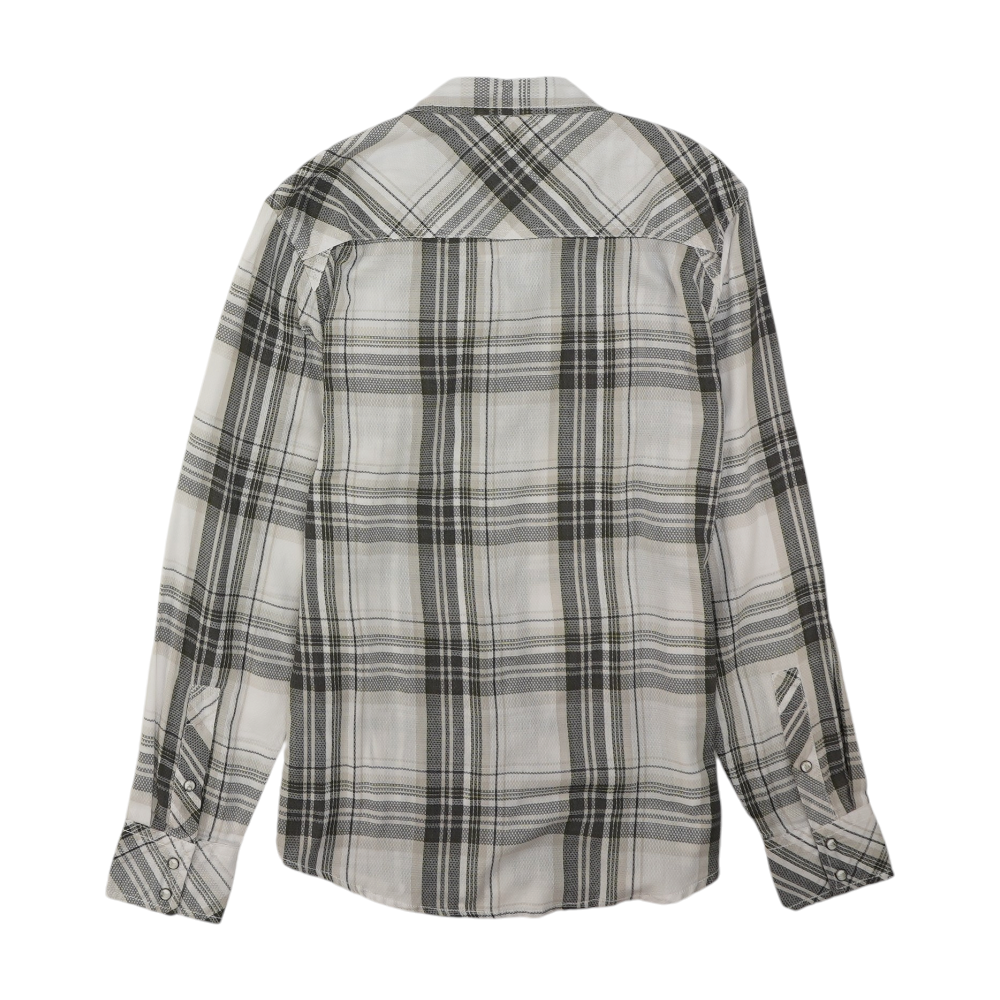 Gray Plaid Long Sleeve Button Down