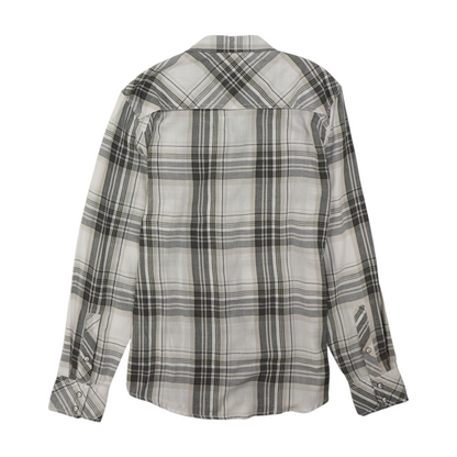 Gray Plaid Long Sleeve Button Down