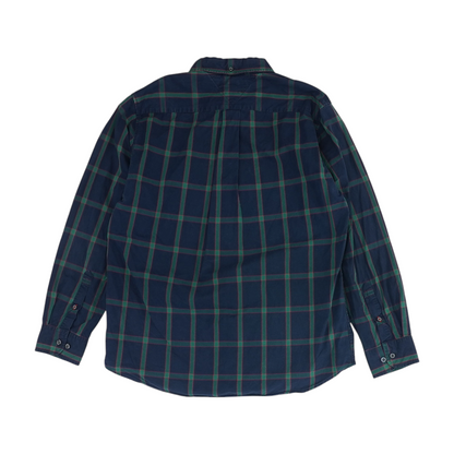Navy Check Long Sleeve Button Down