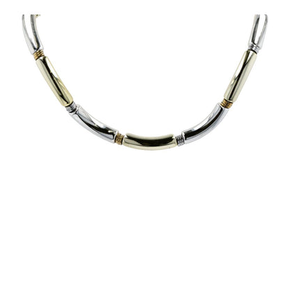 Gold Tone And Silver Tone Lil Tube Necklace