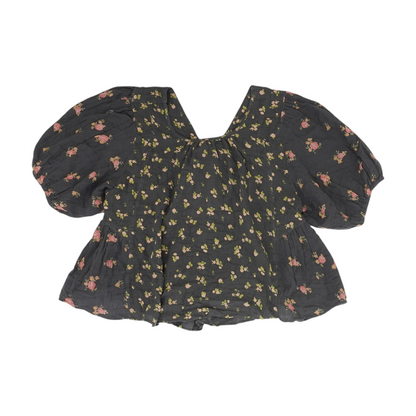 Charcoal Floral Blouse
