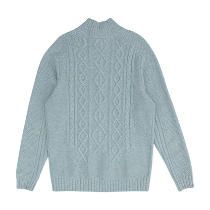 Gray Solid 1/4 Zip Sweater