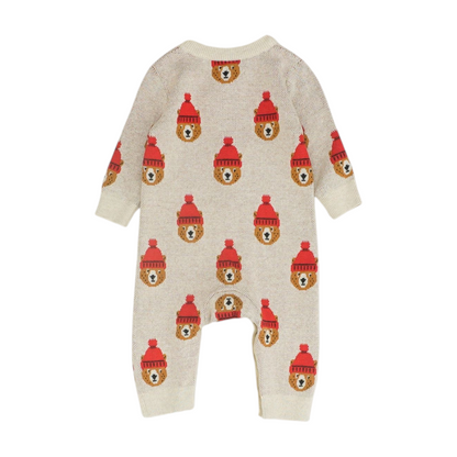 Beige Graphic One-Piece