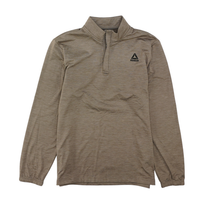 Brown Solid 1/4 Zip Pullover