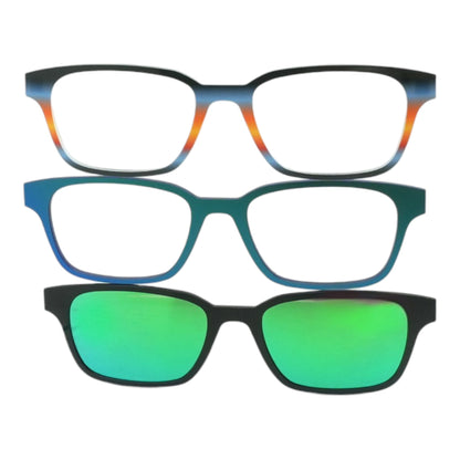 The Finley 3pc Lens Attachments Rectangle Prescription Eyewear