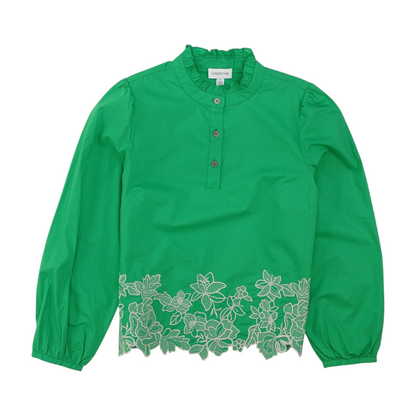 Green Floral Blouse