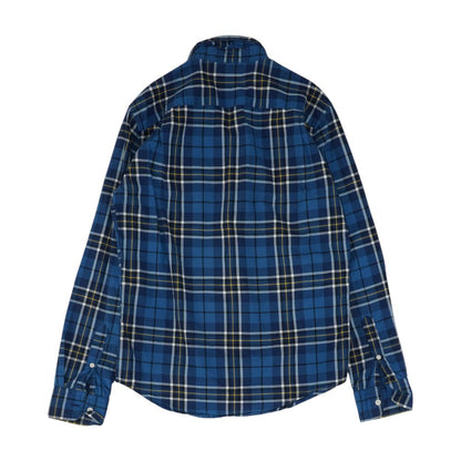 Navy Plaid Long Sleeve Button Down