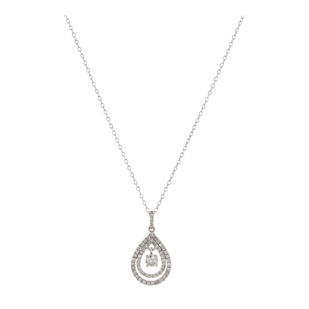 3/4 ctw 10K White Gold Lab Grown Diamond Pendant Necklace – Image 1