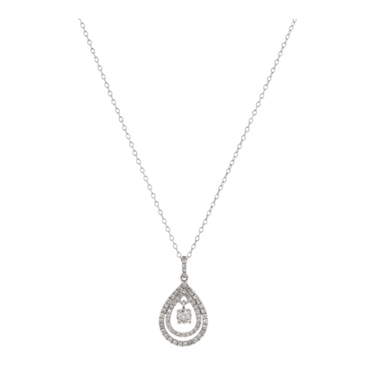 3/4 ctw 10K White Gold Lab Grown Diamond Pendant Necklace – Image 1