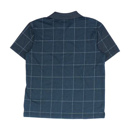Black Plaid Short Sleeve Polo