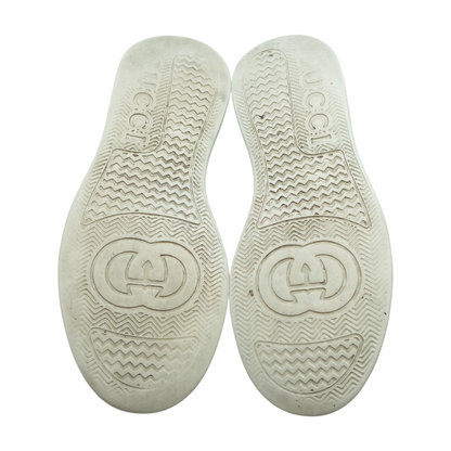 White GG Embossed Leather Sneakers