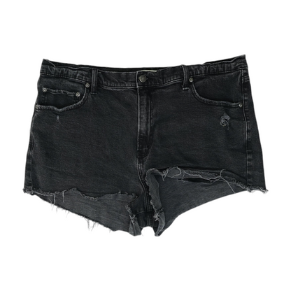 Black Plus Size Solid Denim Shorts