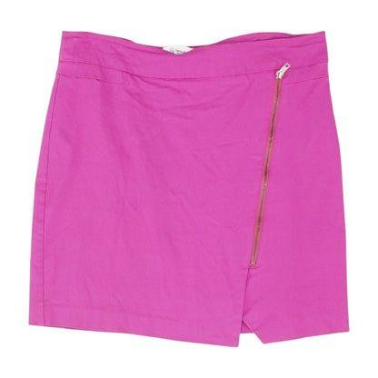 Magenta Solid Midi Skirt