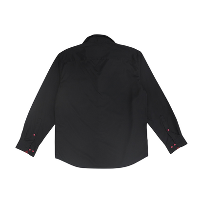Black Solid Long Sleeve Button Down