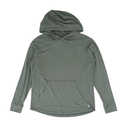 Green Solid Hoodie Pullover