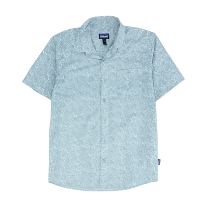 Gray Abstract Short Sleeve Button Down
