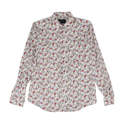 White Floral Long Sleeve Button Down