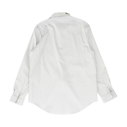 Gray Solid Long Sleeve Button Down