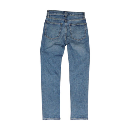 Blue High Rise Straight Leg Jeans