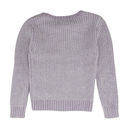 Purple Graphic Pullover Sweater
