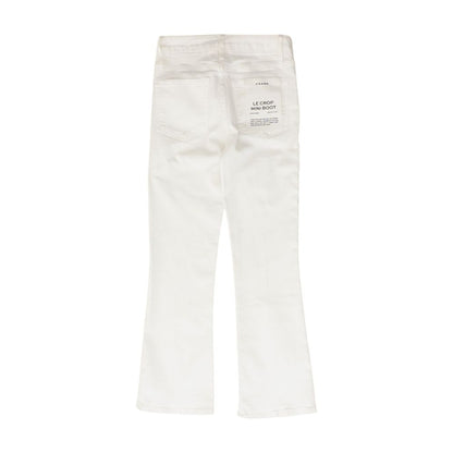 White Solid Capri Bootcut Jeans