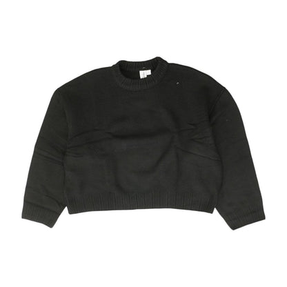 Black Solid Crewneck Sweater