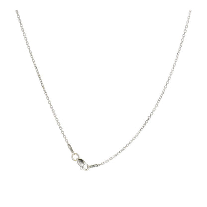 14K White Gold Diamond Accented Open Work Checkerboard Heart Pendant Necklace