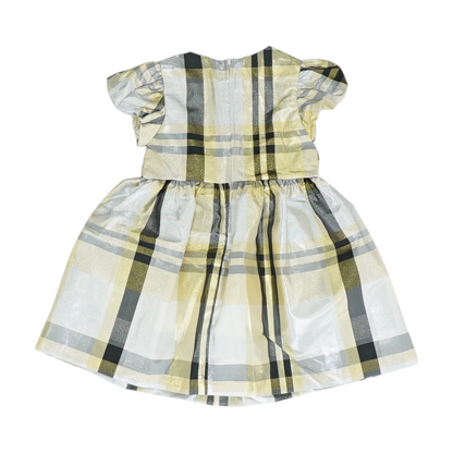 Gold Plaid Formal Dress