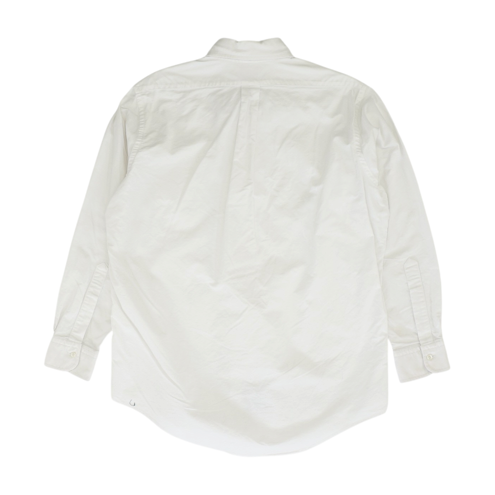 White Solid Long Sleeve Button Down