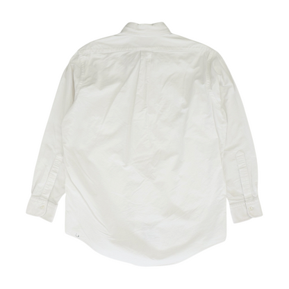 White Solid Long Sleeve Button Down