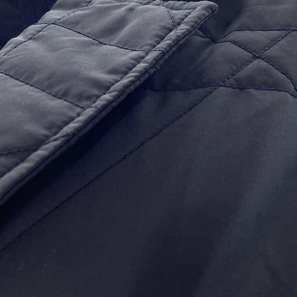 Black Quilted Macrocannage Technical Fabric Coat