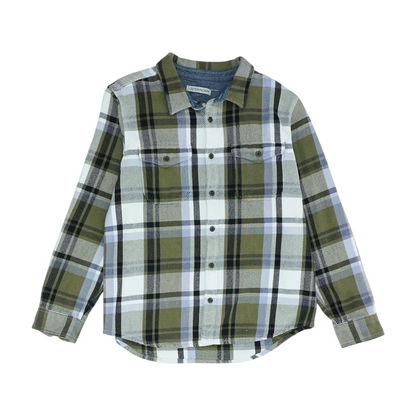 Green Plaid Flannel Button Down