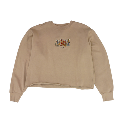 Tan Solid Sweatshirt Pullover