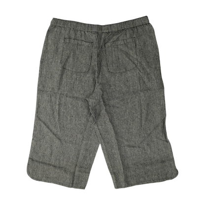 Gray Striped Chino Capris