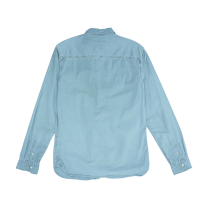 Gray Solid Long Sleeve Button Down