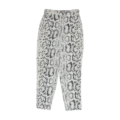White Animal Print Dress Pants