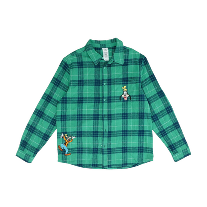 Green Plaid Flannel Button Down
