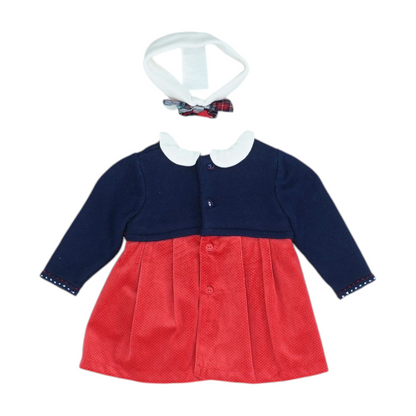 Red Color Block Dress