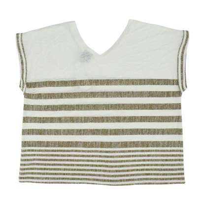 White Plus Size Striped Blouse