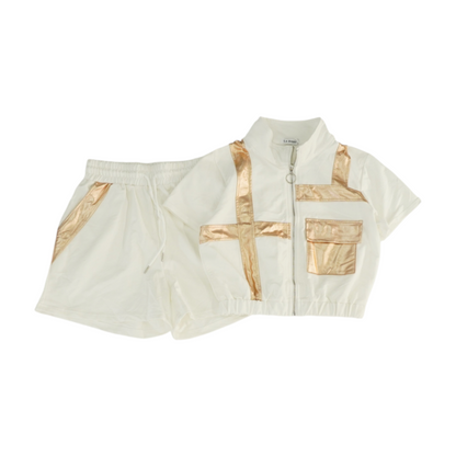 White Solid Short Set