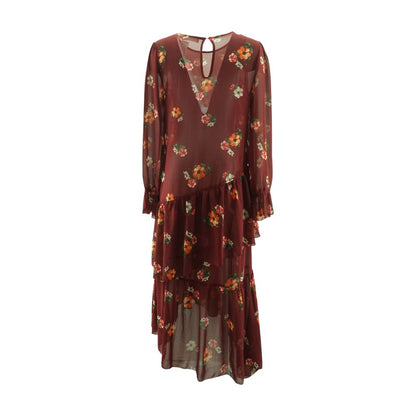 Red Floral Midi Dress