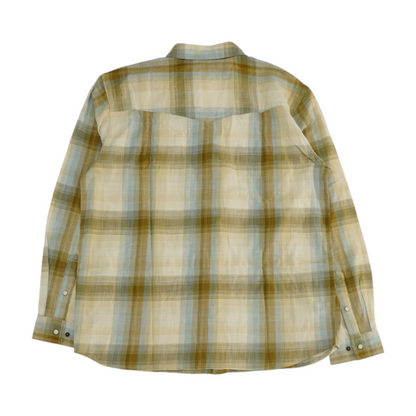 Beige Plaid Long Sleeve Button Down