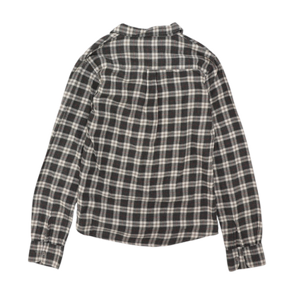 Gray Plaid Flannel Button Down