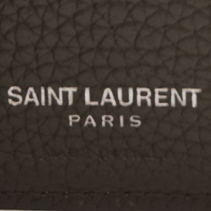 Dark Khaki Tiny Cassandre Credit Card Wallet in Matte Leather