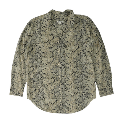 Beige Animal Print Button Down