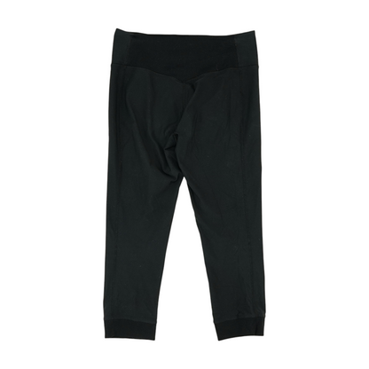 Black Solid Active Capris