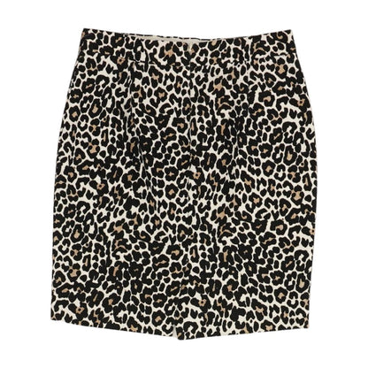 Beige Animal Print Midi Skirt